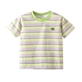 thumbnail image 3 of Qabnzmfo Toddlers Kids Striped T Shirt Boys Girls Cotton Tees Casual Short Sleeve Crew Neck Tee Shirts,Sizes 3M-11 Years, 3 of 4