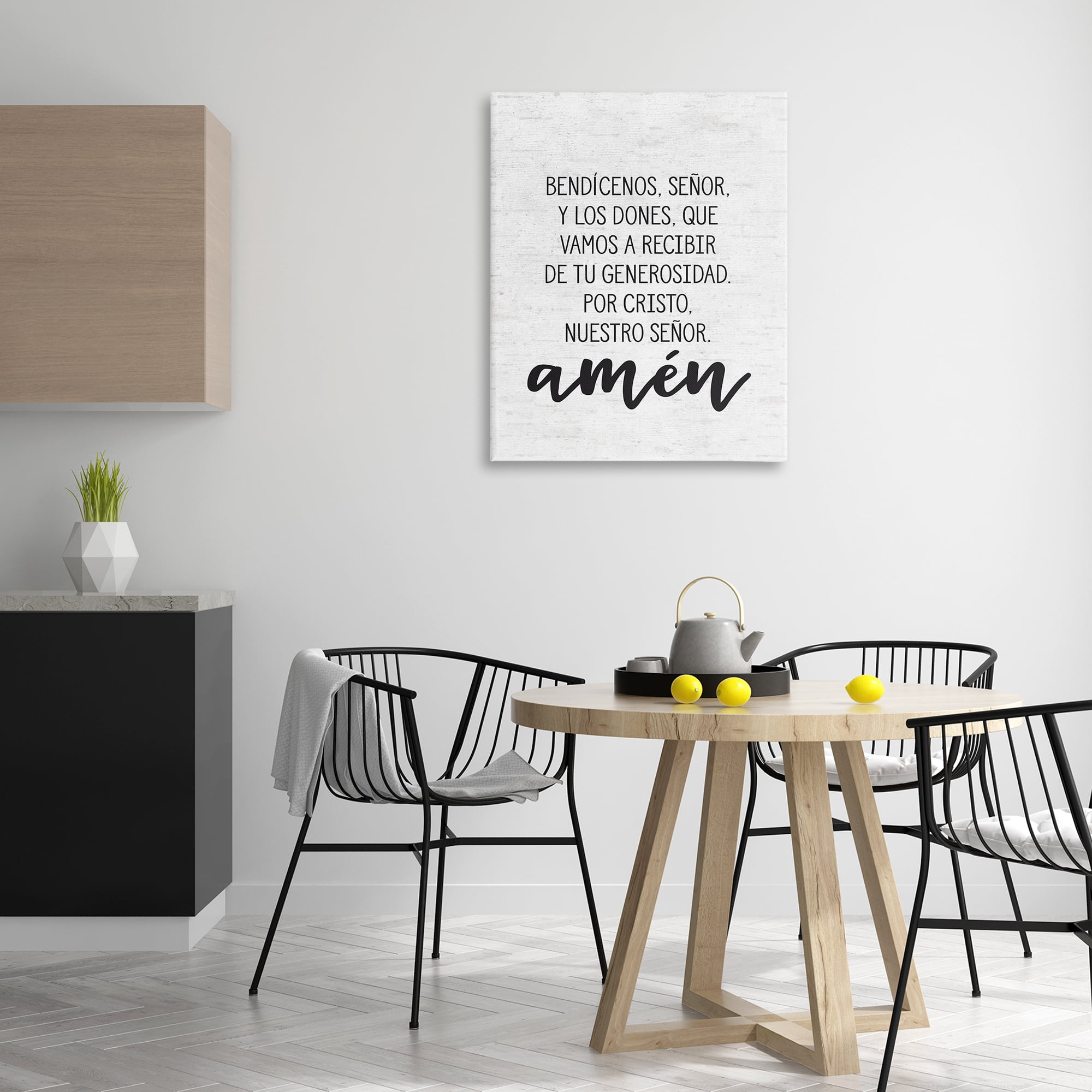 Stupell Industries Bendición de la Mesa Religious Quotes and Sayings Painting Wrapped Canvas Art Print Wall Art, 30 x 40