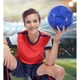 thumbnail image 5 of Barocity Soccer Ball - Premium Boys and Girls Official Match Ball with Cool Reflective Rainbow Hex Pattern, Durable, Indoor, Outdoor, Training, Practice, Playtime and Games - Iridescent Blue Size 5, 5 of 7
