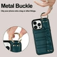 thumbnail image 3 of ELEHOLD Luxury Leather Case for iPhone 13 Pro Max 6.7" with Anti-Loss Wristband Metal Ring Buckle Full Body Protective Shockproof Anti-Scratch Phone Case,Darkgreen, 3 of 7