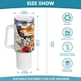 thumbnail image 3 of Butterfly Flowers Floral 40 oz Tumbler with Handle Insulated&nbsp;Travel Mug&nbsp;Lid Straw Leak Proof Steel Vacuum Water Bottles Glasses Fits in Car Cup Holder, 3 of 7