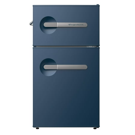 Frigidaire 3.1 Cu. ft. Compact Refrigerator with Freezer Compartment, 2-Door Retro Fridge with Built-in Side Bottle Opener, Azure