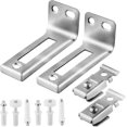 thumbnail image 1 of Bifold Door Hardware Set, 2-pack Louver Door Hardware, Includes Top And Bottom Pivots, Brackets And Guide Wheels, 1 of 5