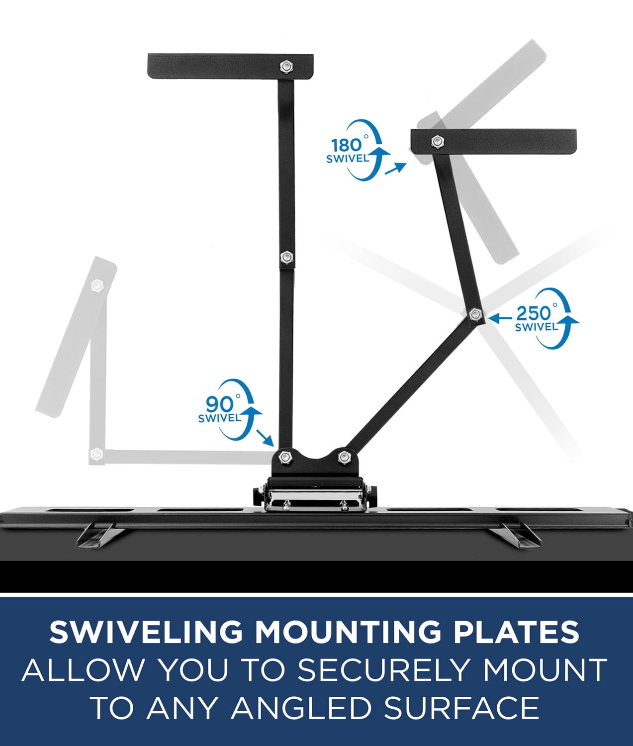 Mount-It! Full Motion Corner or Flat Wall TV Mount, Fits 37" -63" TV's, Capacity 132 lbs.