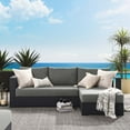thumbnail image 2 of Modular Lounge Sectional Sofa Set, Grey Gray, Aluminum Metal, Outdoor Patio Balcony Cafe Bistro Garden Hospitality Restaurant, Modern Contemporary HB36630, 2 of 7