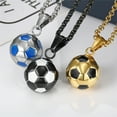 thumbnail image 4 of Soccer Ball Necklace 14K Yellow Gold I Love Football Pendant Necklaces Hip Hop Women/Men Jewelry Collar Men, 4 of 8