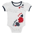 thumbnail image 2 of Newborn White/Navy Cleveland Guardians Sweet Catcher 3-Piece Bodysuit, Headband and Skirt Set, 2 of 5