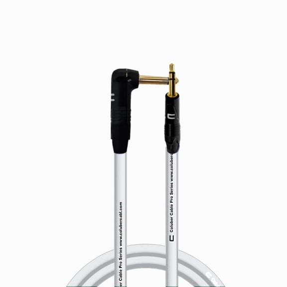 Coluber Cable - Right Angle 1/4" TS to 3.5 TRS Male - Pro Audio Connector