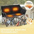 thumbnail image 6 of NAIZEA Heated Camping Chair, 2-Person Portable Folding Lawn Chair, 3 Heat Levels, Outdoor Lounge Patio Chair, with Large Pockets and Travel Bag, Black, 6 of 8