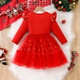 thumbnail image 5 of newwalpole Fashion Girls Dress Long Sleeve Christmas Owl Sparkling Sequin Tulle Red for Size 3-4 Years, 5 of 5
