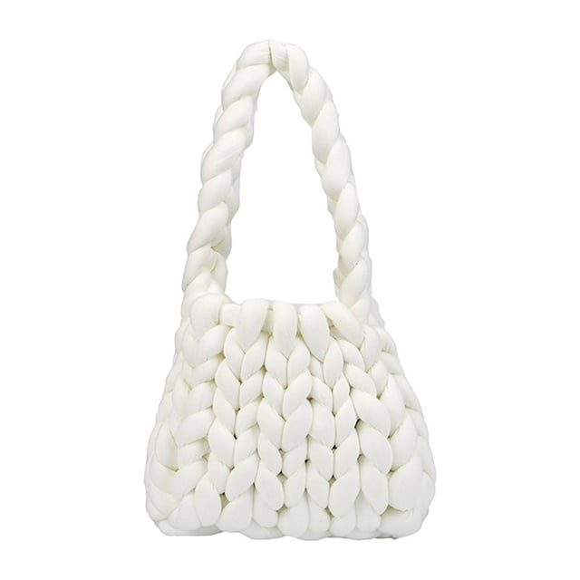 Bolso de mano pequeño y práctico de hilo grueso Zulema blanco