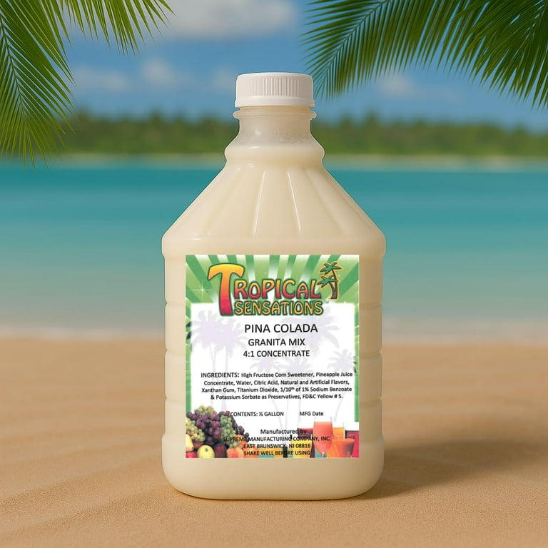 Tropical Sensations Pina Colada Granita Slushie Mix – 64 oz Bottle