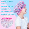 thumbnail image 4 of Shower Cap For Kids,3 Pcs Kids Girls Toddler Shower Cap, Reusable Plastic Rainbow Unicorn Shower Cap For Girls Adjustable Cute Mermaid Hair Cap Waterproof Childrens Women Head Cap For Hair, 4 of 4
