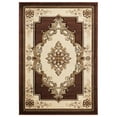 thumbnail image 2 of Porch & Den  Curry Hand-Carved Area Rug Chocolate 7'10" x 10'6" 9' x 12' Living Room,Dining Room,Bedroom Beige Rectangle, 2 of 5