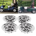 thumbnail image 4 of Couvre-moyeu de Roue, Moyeu de Roue de Voiture Club 5 Rayons Plaqué Argent Attache Ferme pour Réparation Remplacement pour EZGO 8 Po, 4 of 8
