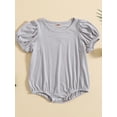 thumbnail image 2 of Coduop Baby Girls Casual Short Sleeve Basic Romper Crewneck Playsuit Summer Bodysuit Playsuit, 2 of 8