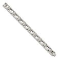 thumbnail image 2 of Diamond2Deal Stainless Steel Brushed and Polished Open Cross Link Bracelet for Men 8.5", 2 of 6