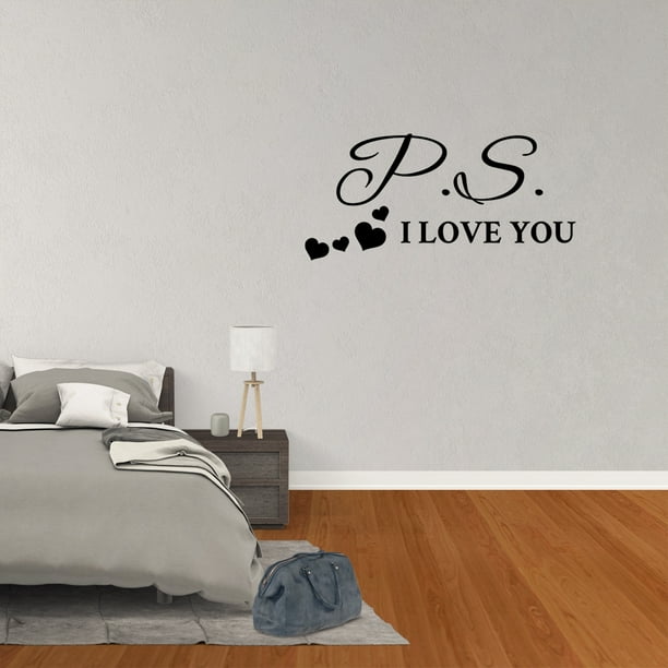 Wall Decal Quote PS I Love You Vinyl Sticker Love Wall Decor Couple Sign  Wedding Art PC732 - Walmart.com