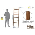 thumbnail image 4 of FUIN 6.4ft Extra Wide Wooden Blanket Ladder Living Room Decorative Wal Leaning Farmhouse Quilt Display Holder Rustic Wood Towel Rack for Bathroom, Brown, 24 inch wide, 4 of 7