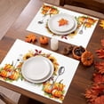 thumbnail image 3 of SUNOLIFE Fall Thanksgiving Placemats Set of 4,Pumpkins Sunflower Autumn Table Decorations 12x18 inch, 3 of 7