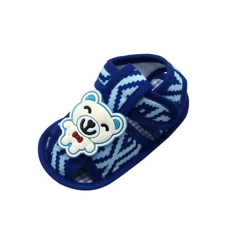 - Newborn Baby Boy Girl Summer Cartoon Bear Sandals Soft Sole Prewalker Shoes