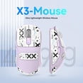 thumbnail image 2 of ATTACK SHARK X3 Lightweight Wireless Gaming Mouse with Anti Slip Mouse Grip Tape, Self Adhesive Design Elastics Refined Side Grips Sticker Sweat Resistant Pads/Anti Sweat Paste, Cut to Fit (Purple), 2 of 9
