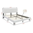 thumbnail image 6 of alazyhome Linen Upholstered Platform Bed Frame King Size with Button Tufting Headboard , Easy Assembly, White, 6 of 6