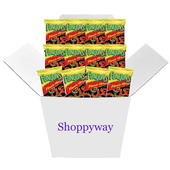 Funyuns Flamin Hot Onion Flavored Rings, 1.25 Oz Bags, Pack of 12, Bundled by Shoppyway