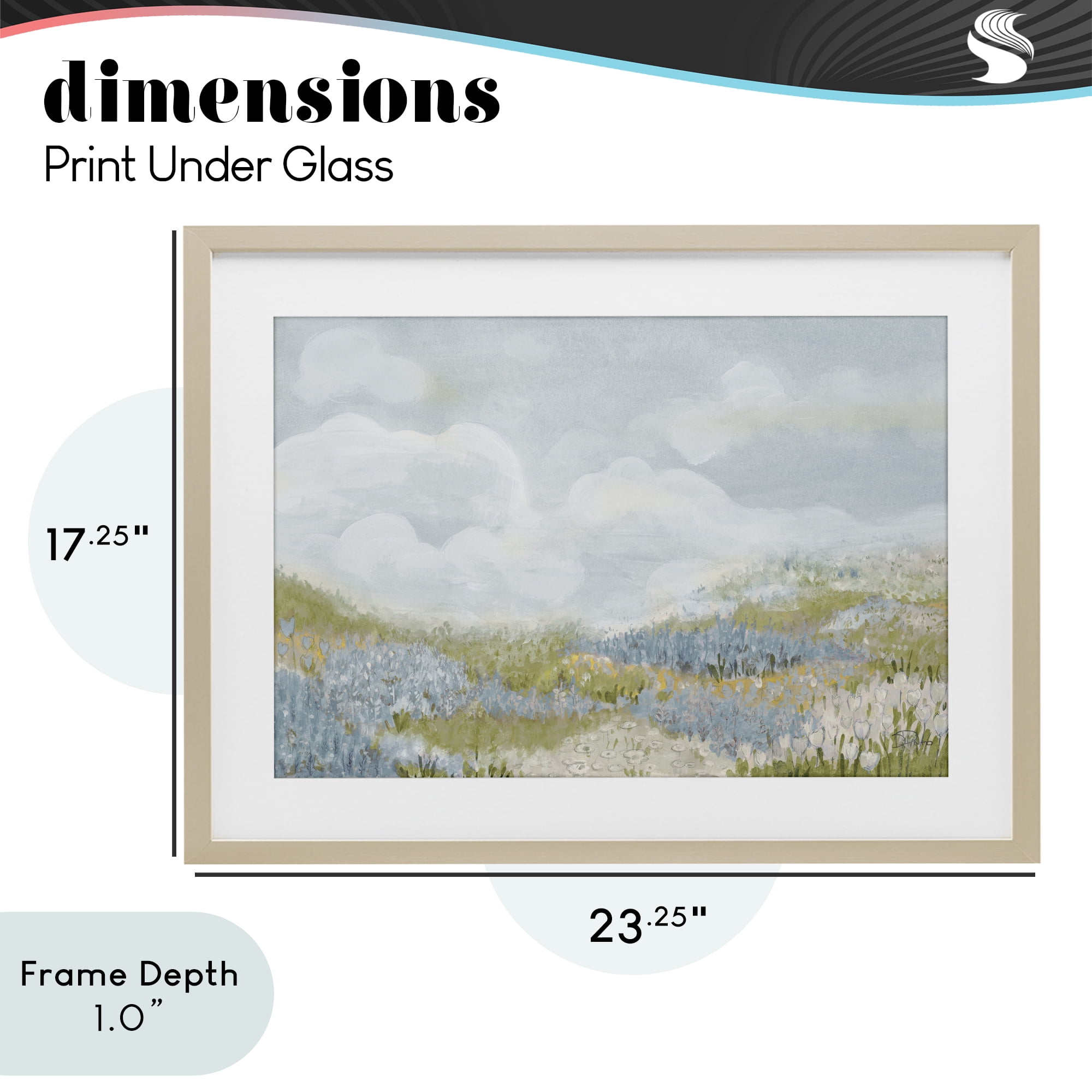Stupell Industries Blue Floral Meadow Birch Framed Print Under Glass, design by Patricia Pinto