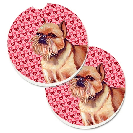

Caroline s Treasures LH9134CARC Brussels Griffon Hearts Love and Valentine s Day Portrait Set of 2 Cup Holder Car
