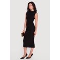 thumbnail image 2 of Women's Mock Neck Side Ruched Sleeveless Midi Dress, 2 of 3