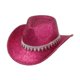 thumbnail image 3 of Sombrero de vaquero con diseño vintage, sombrero de jazz con purpurina para cosplay, bodas y vacaciones. Rojo rosa, 3 of 9