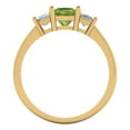 thumbnail image 4 of Clara Pucci 14K Yellow Gold 1.11ct Peridot Three-Stone Ring for Women, 4 of 8