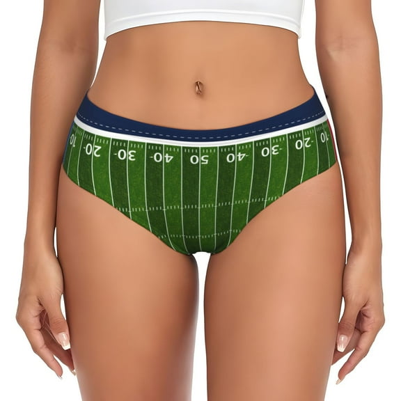 Womens Underwear - American Football Field No Show Seamless Underwear for Women, Stretch Women's Panties, Hipster Soft Comfort Ladies Panties Bikini Underwear Briefs