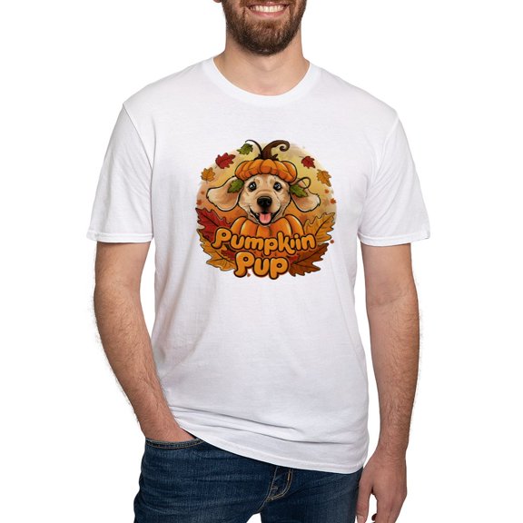 CafePress - Pumpkin Pup Men's Classic T Shirt - Fitted T-Shirt, Vintage Fit Soft Cotton Tee