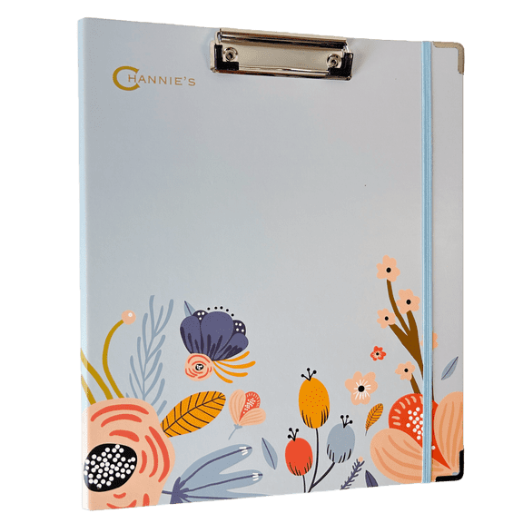 Channie’s Premium Light Blue Floral 3-Ring Binder