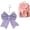 Purple, variant on Cute Cheer Bow Keychain for Women, PU Leather Bows Cheerleader Gifts Bag & Purse Keyring Accessory Red -