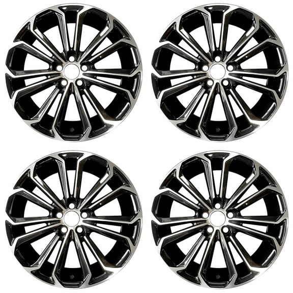 Velospinner Alloy 17" x 7" Automotive Rims Brand New Wheels for 2014 - 2016 Toyota Corolla Machined Black OEM Quality Replacement 75152B 4261102F80 4261102G20, 4261102L70, Set of 4