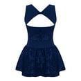 thumbnail image 2 of inhzoy Kids Girls Sequins Gymnastic Leotard Jumpsuit Latin Jazz Ballroom Costumes Ballet Dancewear 4-14 Navy Blue 10, 2 of 6