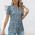 thumbnail image 5 of Otvok T-Shirts for Women Short Sleeve Round-Neck Casual Print Pleated Pullover Blouse Tops, 5 of 6