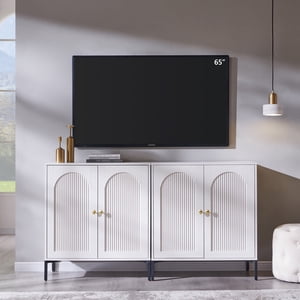 Aitjunz 65" 2-Piece Modern TV Stand Set, White
