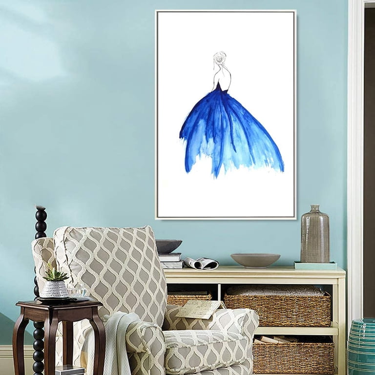 IDEA4WALL Framed Canvas Prints Wall Art Fashion Design of Navy Blue Dress  for Living Room, Bedroom, Office Ready to Hang - 24x36 inches - Walmart.com