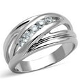 thumbnail image 1 of Alamode 3W830-6 Women Rhodium Brass Ring with AAA Grade CZ in Clear - Size 6, 1 of 1