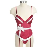 Women's Plus Santa Bustier and Thong Set