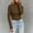 Coffee, variant on T Shirts For Women Long Sleeve Solid Color Tops High Neck Classic Tee Clothing 3Xl Orange