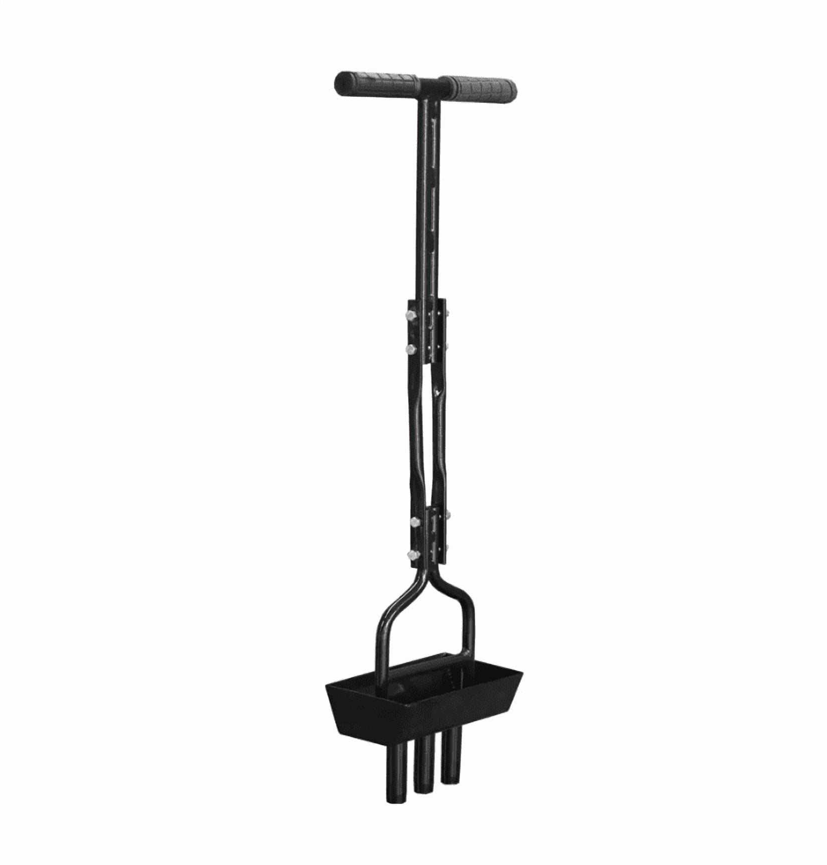 Manual Lawn Aerator with Collection Tray, 3 Hollow Slots Soil Corer, Heavy Duty Compact Lawn Core Aerator for Compacted Soil, Backyard Garden Yard Care Tool