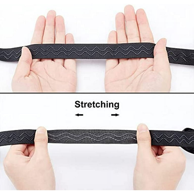 5 Yards 20mm Wide Non-Slip Elastic Ribbon Wave Silicone Elastic Gripper  Band Tape Stretch Rubbers Elastic Straps Belt Waistband 