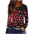 thumbnail image 2 of JTZGDY Valentines Day Sweatshirts for Women Funny Cute Love Heart Pattern Print Long Sleeve Holiday Season Pullover Tops Loose Oversized Casual Festival Graphic T-Shirts Black#01 XXXXXL, 2 of 9