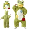 thumbnail image 6 of UYYX Frog Onesie Kids 3D Frog Hooded Fleece Onesie Color Dot Belly Plush Jumpsuit Warm Windproof Winter Loungewear(Green,9-10 Years), 6 of 9