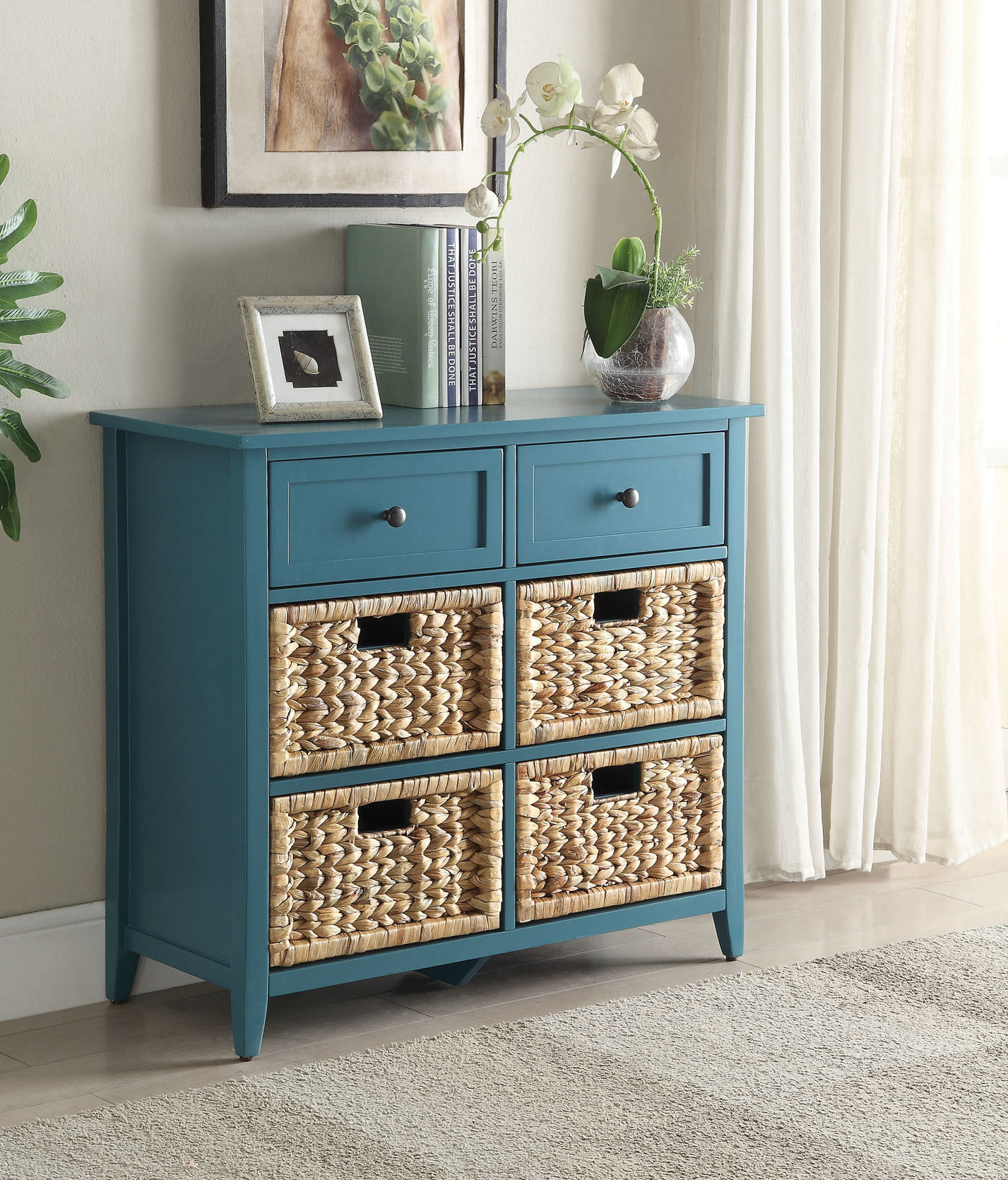 ACME Filbert Console Table, Teal